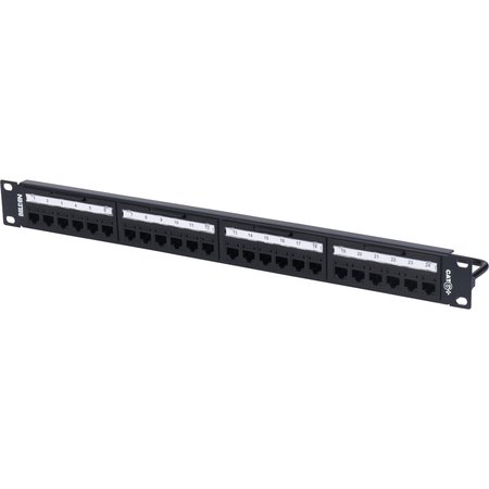 BELDEN 24-PORT PATCH PANEL, 1U, CAT6+, LOADED, BLACK, REVCONNECT RV6PPF1U24BK